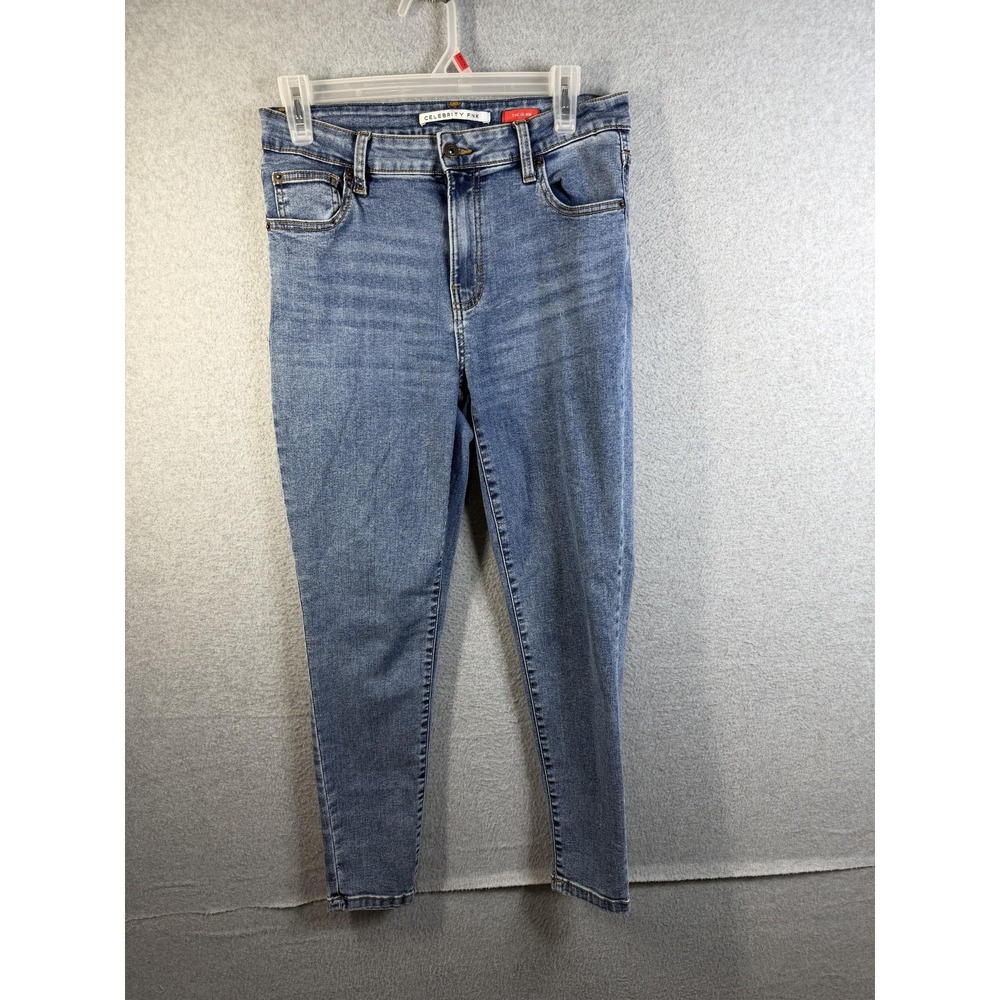 Celebrity Pink Glam Jeans Juniors 11/30 Blue Mid Rise Skinny Stretch Denim